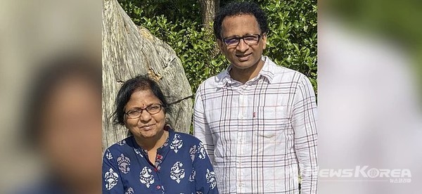 인도에서 뉴질랜드로 돌아오기 위해 고군분투 중인 시바 베무리와 그의 아내 수자타 선카라(사진제공 = 위클리코리아)