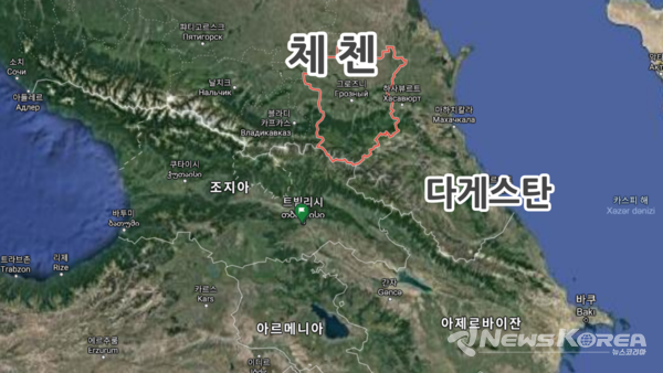 코카서스 북쪽 러시아에 속해 있는 체첸 자치 공화국과 다게스탄 공화국 @뉴스코리아 박철호 특파원