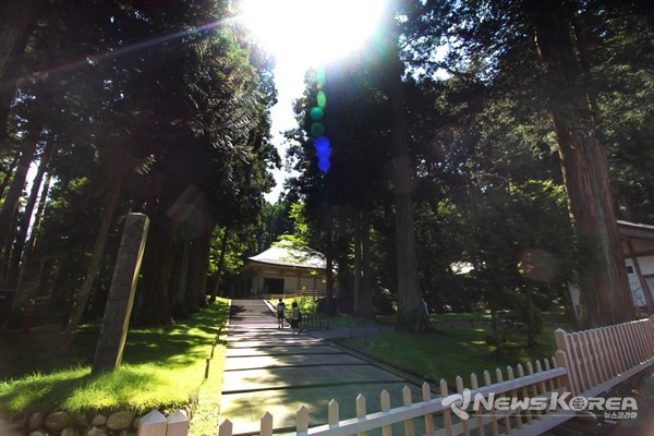 金色堂(콘지키도)를 오르는 계단 @뉴스코리아 김양현 특파원