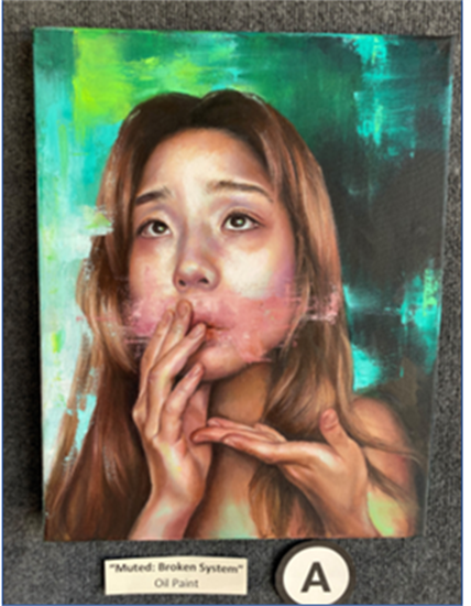 문 올리비아양의 수상작. “Muted: Broken System,” @뉴스코리아 문성원 특파원