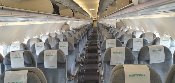 에어서울 기내 내부 @뉴스코리아 문대진 기자