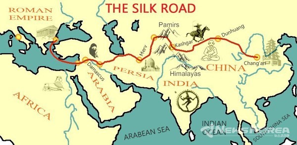 다양한 비단길(실크 로드) 경로 @뉴스코리아 박철호 특파원