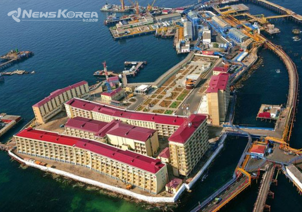 카스피해 연안 바쿠 군도에 하나인 해상 도시 록스 오일 타운 @뉴스코리아 박철호 특파원