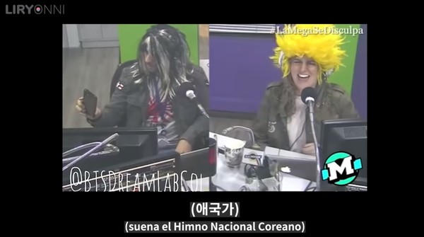 콜롬비아 라디오 `La Mega` 라디오 진행자들. @뉴스코리아 (사진:릴리언니 유튜브 캡쳐)