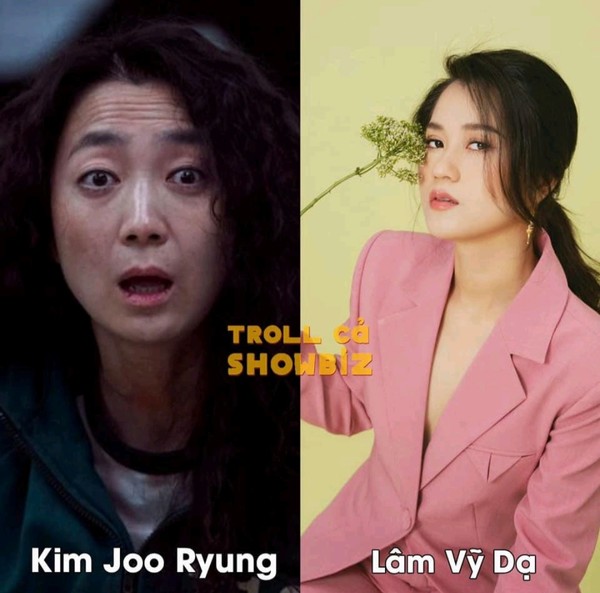좌 오징어 게임의 배우 김주령, 우 베트남 개그우먼 럼비자 @사진 뚜오이쩨