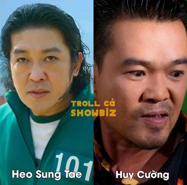 좌 오징어 게임의 배우 허성태, 우 베트남 개그맨 후이끄응 @사진 뚜오이쩨