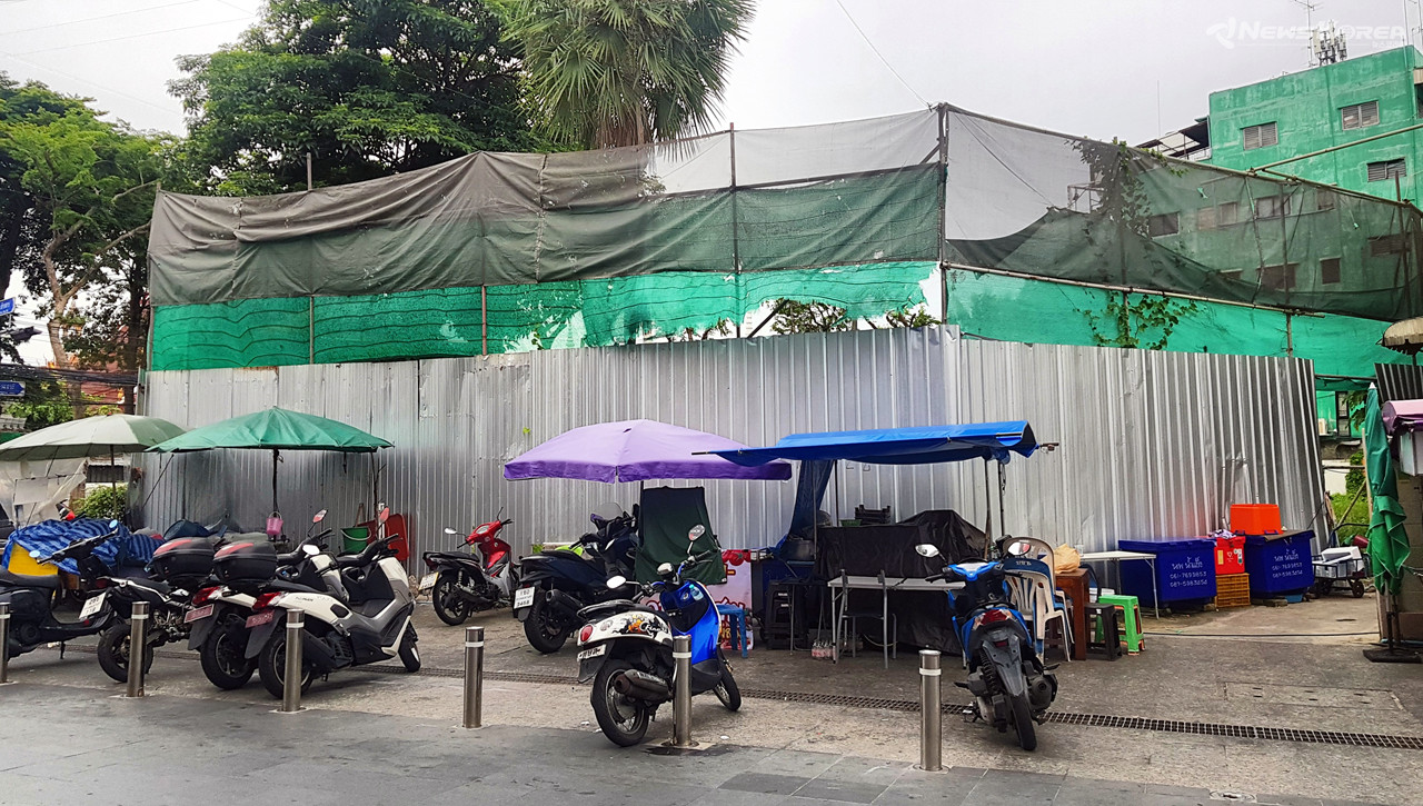 카오산로드 입구 경찰서 자리는 철거된 상태였다. / @뉴스코리아 김대민 특파원