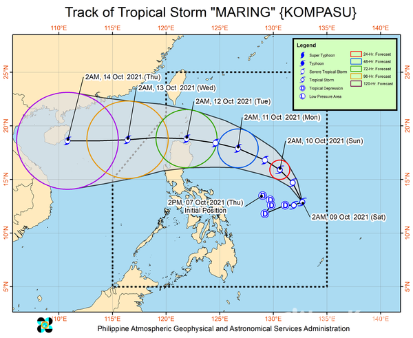 필리핀 기상청이 제18호 태풍 곤파스 주의를 당부했다 @뉴스코리아 (사진:필리핀 기상청 제공)
