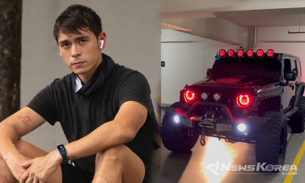 제이크 쿠엥카와 그의 차량 @뉴스코리아 (사진:제이크 쿠엥카 인스타그램)