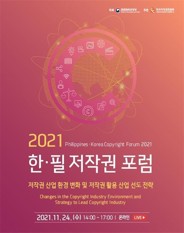 2021 한국-필리핀 저작권 포럼 포스터 @뉴스코리아 (사진:문화체육관광부 제공)