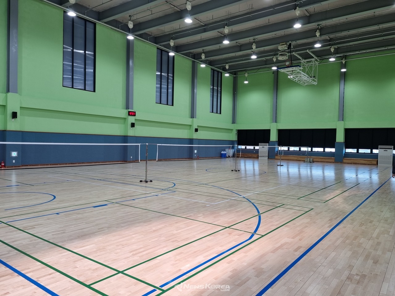 ▲ 사진 : 기배 다목적체육관 배드민턴 코트 @뉴스코리아 김성덕 기자