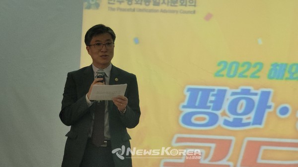 축사중인 김희상 대사 @뉴스코리아 최신 특파원