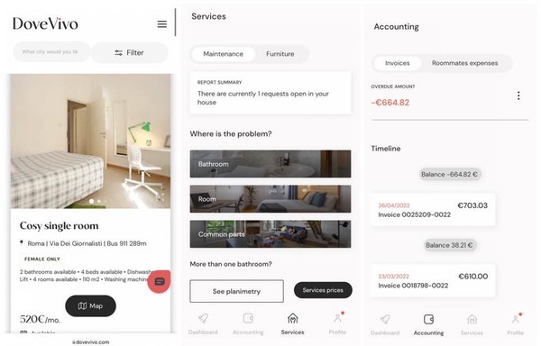 Dovevivo 어플 이용 화면 캡처
