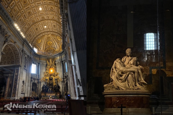 성 베드로 대성당 내부와 피에타 @뉴스코리아 김민정 특파원