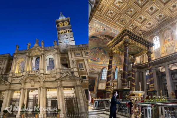 산타 마리아 마조레 대성당 외부와 내부 모습 @뉴스코리아 김민정 특파원