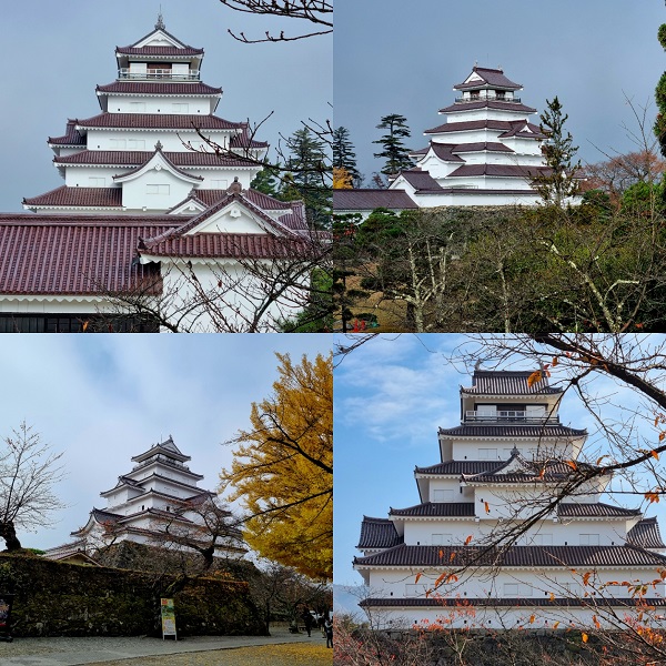 백색의 벽과 붉은 지붕이 두루미를 연상시킨다는 츠루가성 전경 @뉴스코리아 허승규 특파원