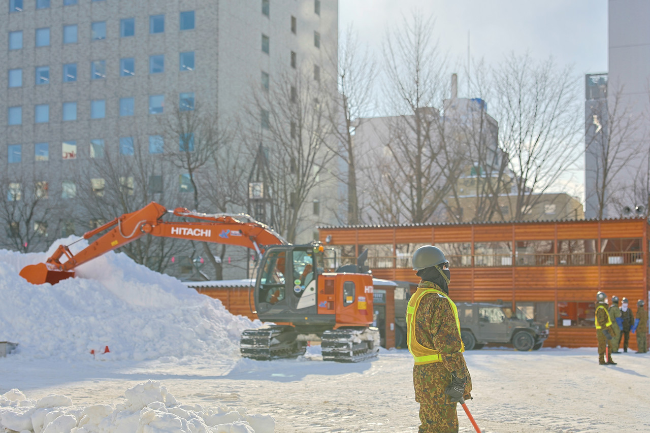 자위대까지 동원되어 막바지 행사준비를 하고 있는 모습 @뉴스코리아 최성훈 특파원