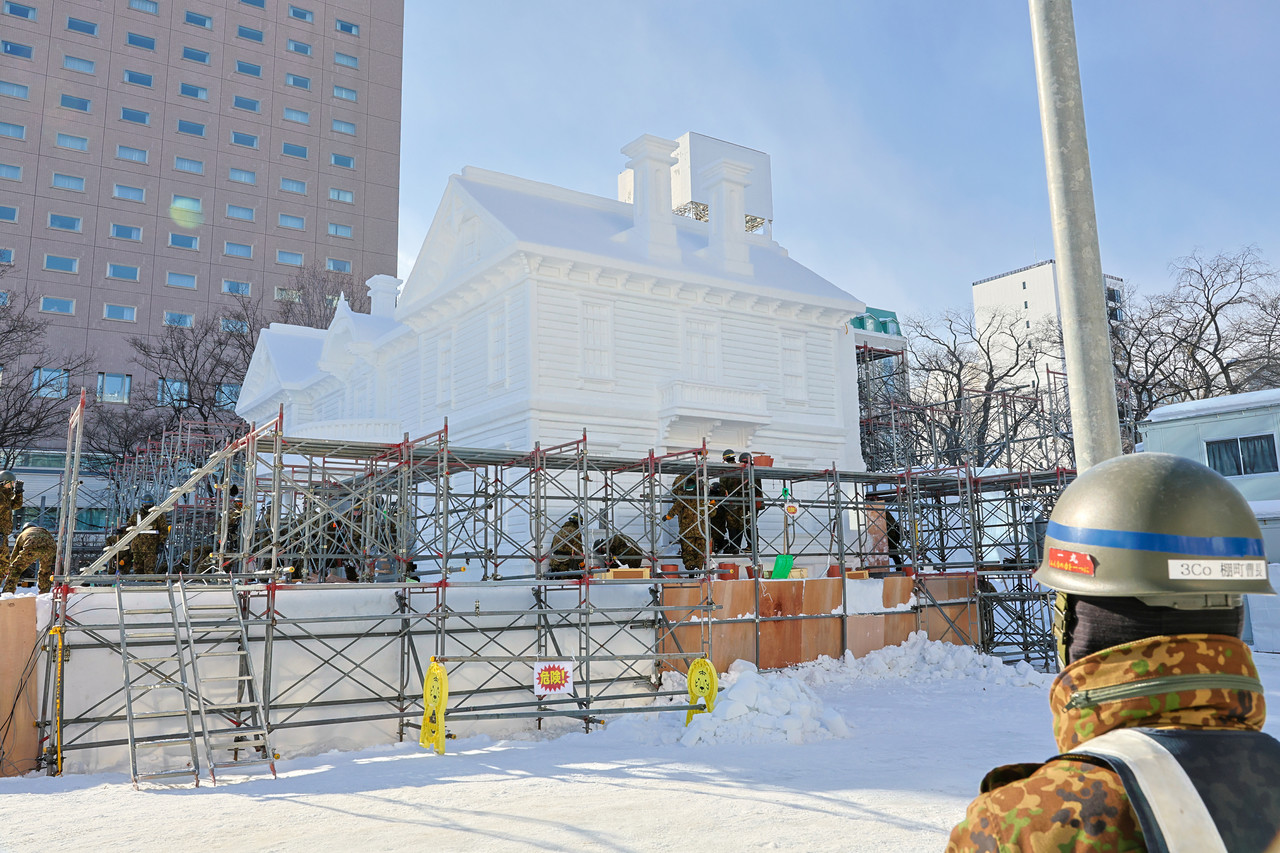 자위대까지 동원되어 막바지 행사준비를 하고 있는 모습 @뉴스코리아 최성훈 특파원
