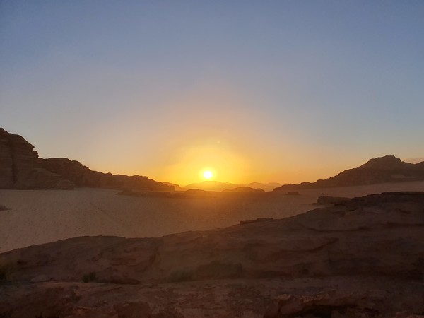 와디덤사막 석양 @뉴스코리아 임성택 특파원.