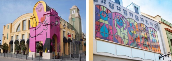 라스 로사스 빌리지의 UVNT 아트 페어와의 협업을 통해 변신한 빌리지 외관 모습들