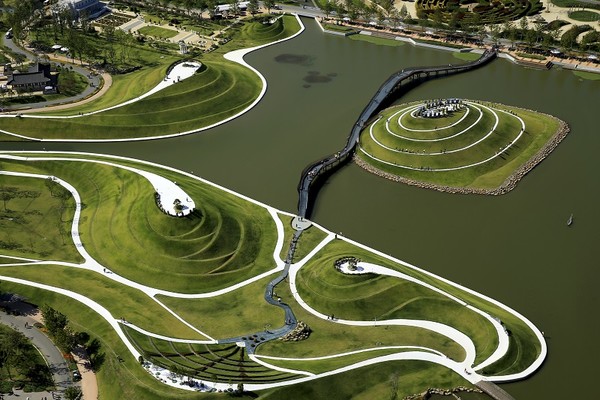 하늘에서 찍은 순천만국가정원 @순천시 제공