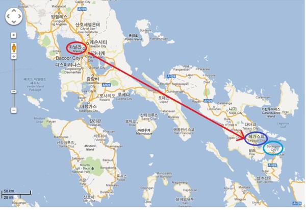 마닐라에서 남동쪽 320km 지점이 알바이주이다.