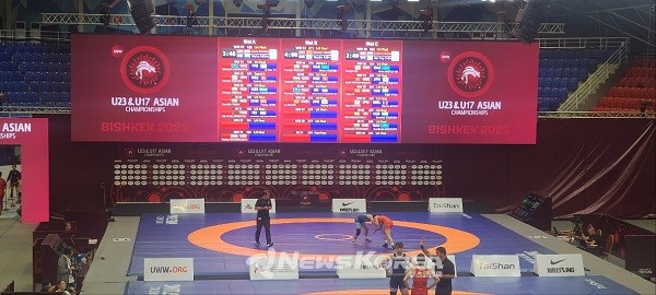 키르기스스탄 비쉬케크에서 열리는 세계레슬링연맹 U-17 아시아선수권대회 현장 @뉴스코리아 김상우 특파원