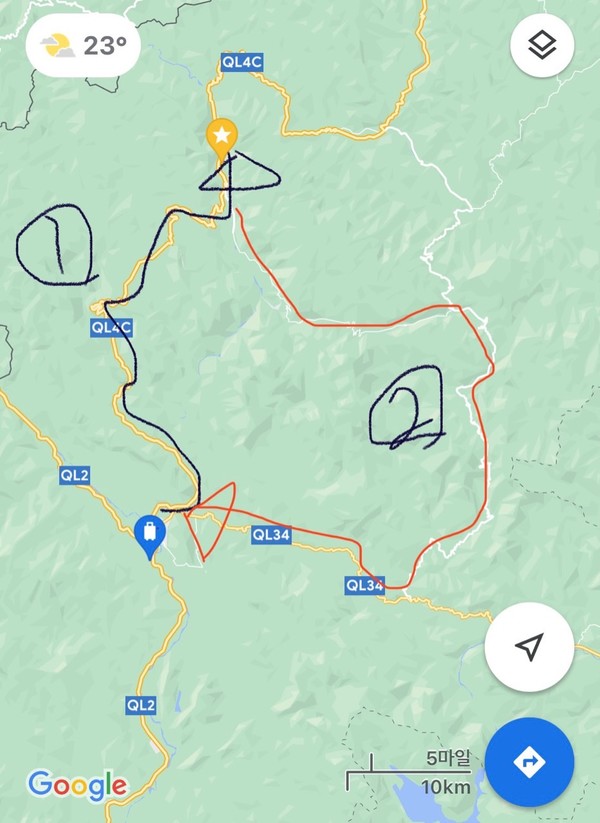 하장 여행코스 지도 @뉴스코리아 이웅연 특파원 