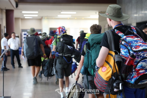 수원에 도착한 잼버리 대원들 @뉴스코리아 김성덕 기자