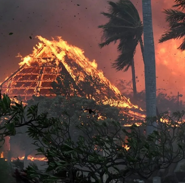 강풍에 산불이 번지고 있는 하와이 마우이 섬 @Alex Ryu 제공