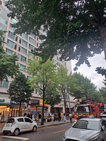 송파구 가락동 가락한화오벨리스크 화재현장 @뉴스코리아 박광호 기자