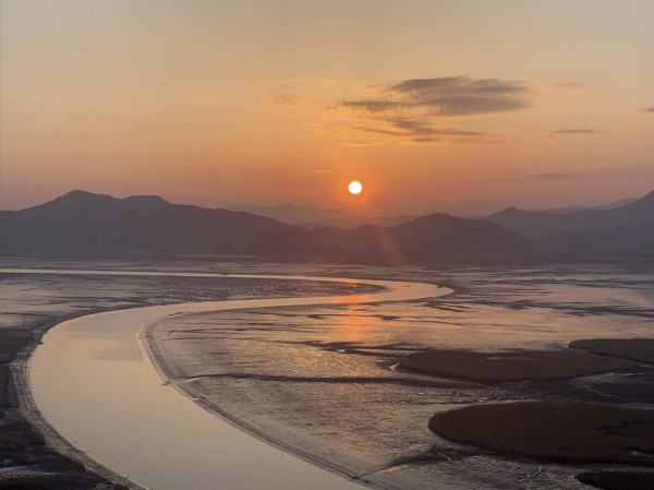용산전망대에서 바라보는 순천만습지 일몰 @순천시