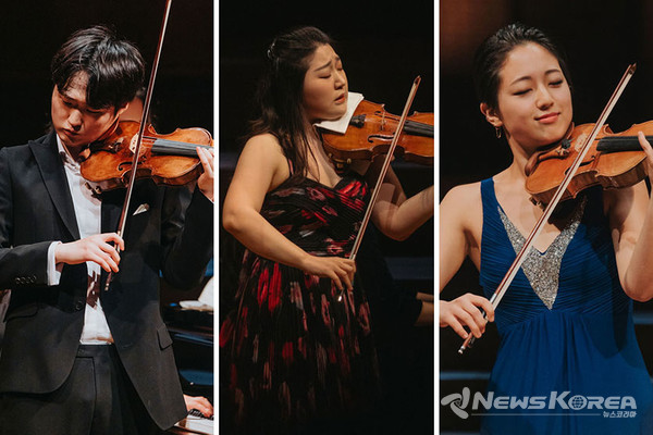 왼쪽부터 유다윤(Dayoon You/2001년생), 임도경(영문명 Anna Im/1997년생), 최송하(SongHa Choi/2000년생) @퀸엘리지베스 국제콩쿠르 홈페이지