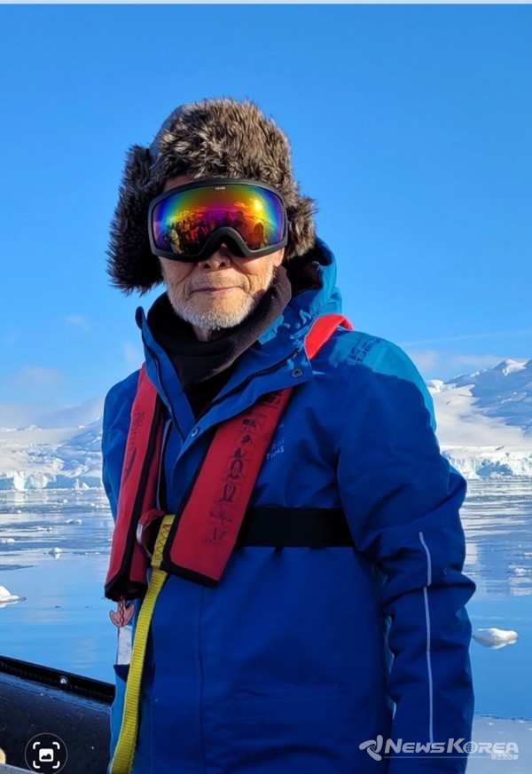91세 고령의 마라토너 유재준 씨가 남극 마라톤 대회에 참가 했다. @유재준 씨 본인 제공
