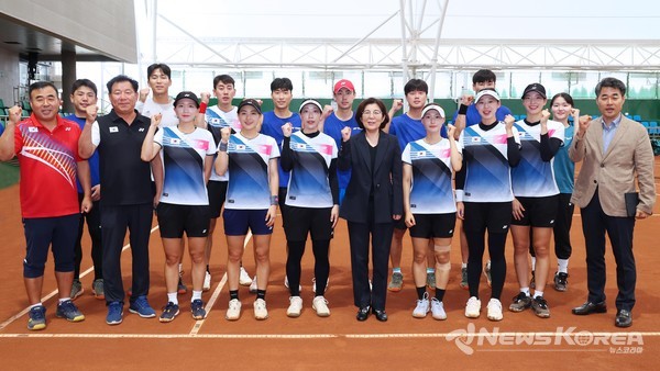 김보라 안성시장, 세계선수권대회 앞둔 소프트테니스 국가대표 선수단 격려 @안성시