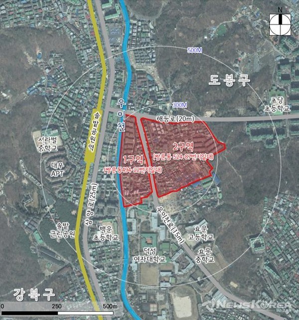 쌍문동 모아타운 위치도 @도봉구