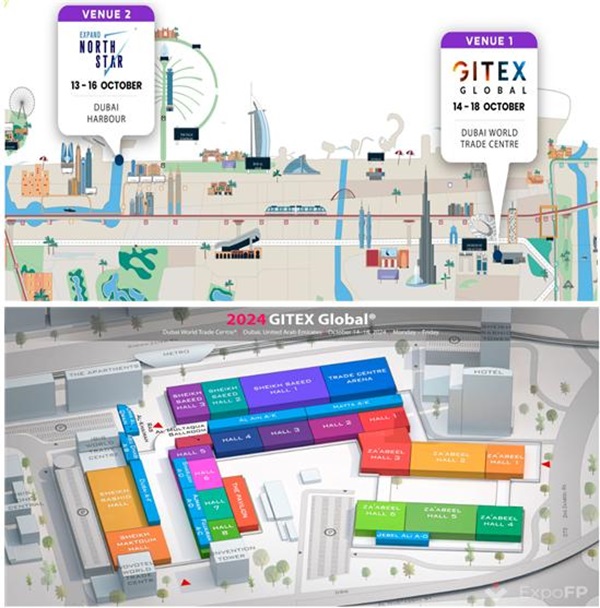 GITEX GLOBAL & Expand North Star 행사장 Map @야나트립
