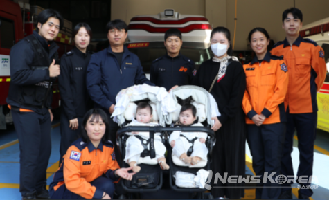 평택소방서를 찾은 쌍둥이 가족 @평택소방서