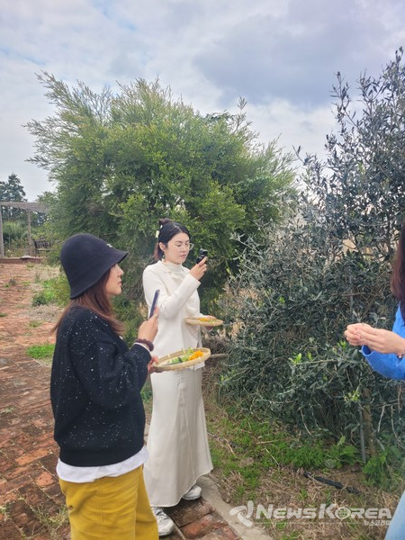 모녀팀 제주올리브농장 체험중 @제주관광공사