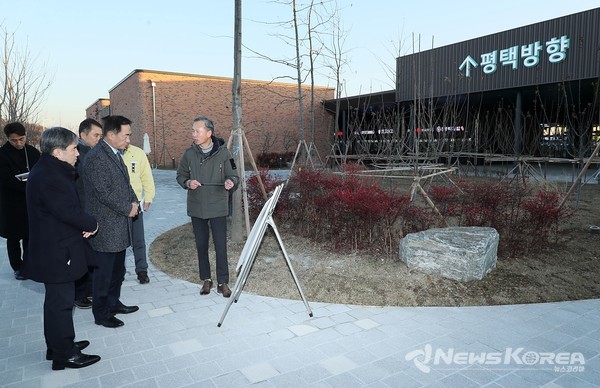 정장선 평택시장이 서부 주요 지역 평택호 휴게소 현장 방문을 했다. @평택시