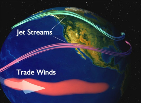 서풍대 제트기류의 영향을 받는 하와이 항공편  @팜투어