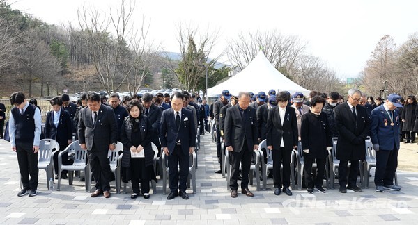 28일 천안보훈공원에서 천안함 46용사의 희생정신을 기리기 위한 추모식이 열렸다. @천안시