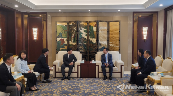 웨이팡시 지도부 면담(디보 웨이팡시 부시장, 장화 외사판공실주임 등)  @아산시