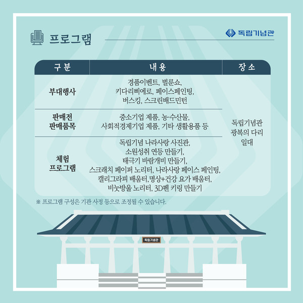 문화행사 주요프로그램 @독립기념관