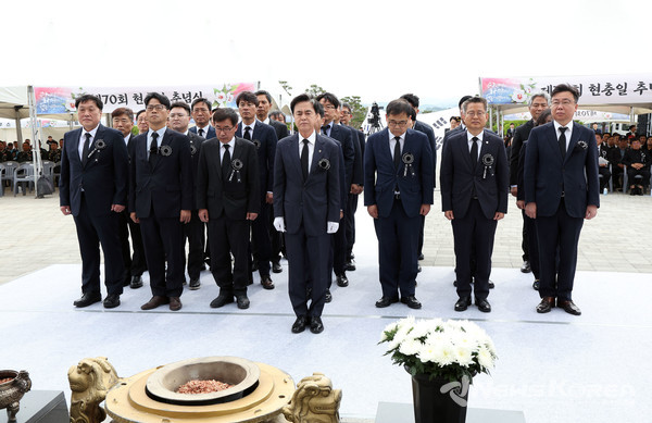 추념식은 김태흠 충남도지사를 비롯해 김지철 도교육감, 김지면 제32보병사단장, 보훈단체장 및 보훈가족 등 550여 명이 참석했다. @충청남도