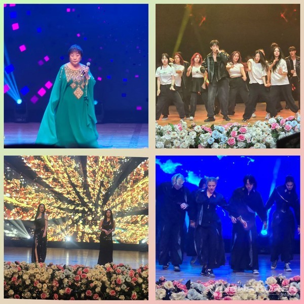 ▲우즈벡 고려인 가수와 현지 청소년들이 함께 참여한 K-POP 댄스와 공연이 무대를 화려하게 장식했다. @뉴스코리아 신현권 동포기자