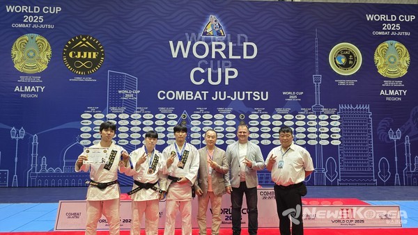 카자흐스탄 알마티 "NUR-AMAN" 경기장에서 개최된 컴뱃주주츠 월드컵에서, 한국 국가대표팀이 전원 메달 획득에 성공했다. @뉴스코리아 감상우 특파원