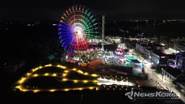 삽교호 관광지 실외 정원 야경 @당진시