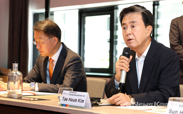 유럽2개사 투자 협약식에서 김태흠 충남도지사가 발언하고 있다. @충청남도