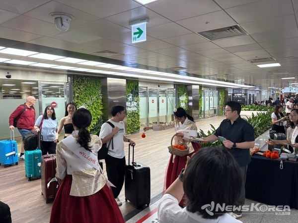 티웨이항공 신규노선 첫 입도객 환영행사 @제주관광공사